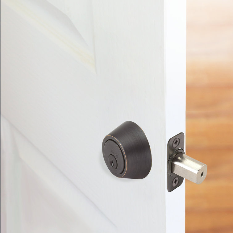 Oil-Rubbed Bronze Single Cylinder Deadbolt with 2-Way Latch