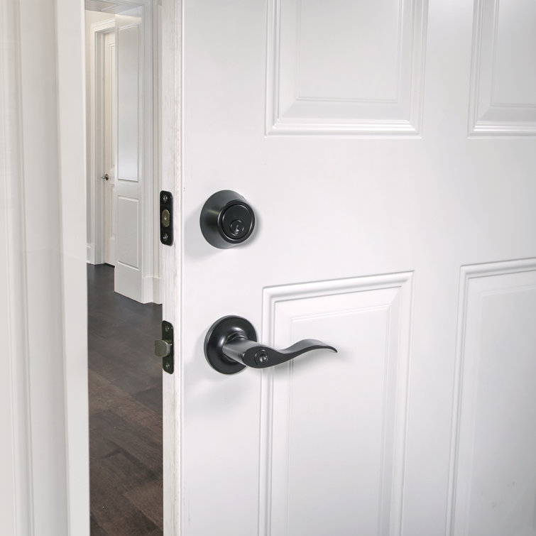 Matte Black Adjustable Single Cylinder Deadbolt