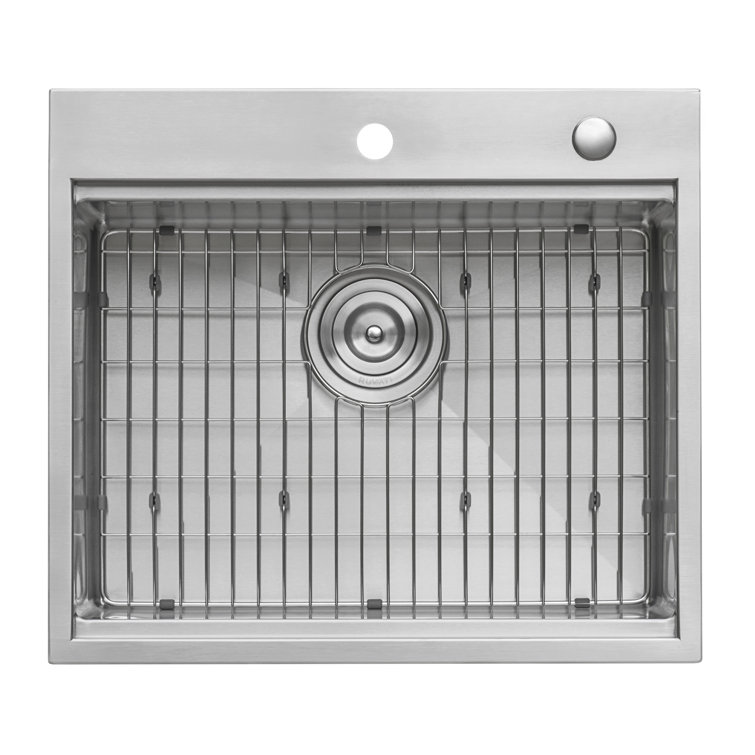 Ruvati 25" Stainless Steel Workstation Kitchen Sink with Wood Cutting Board