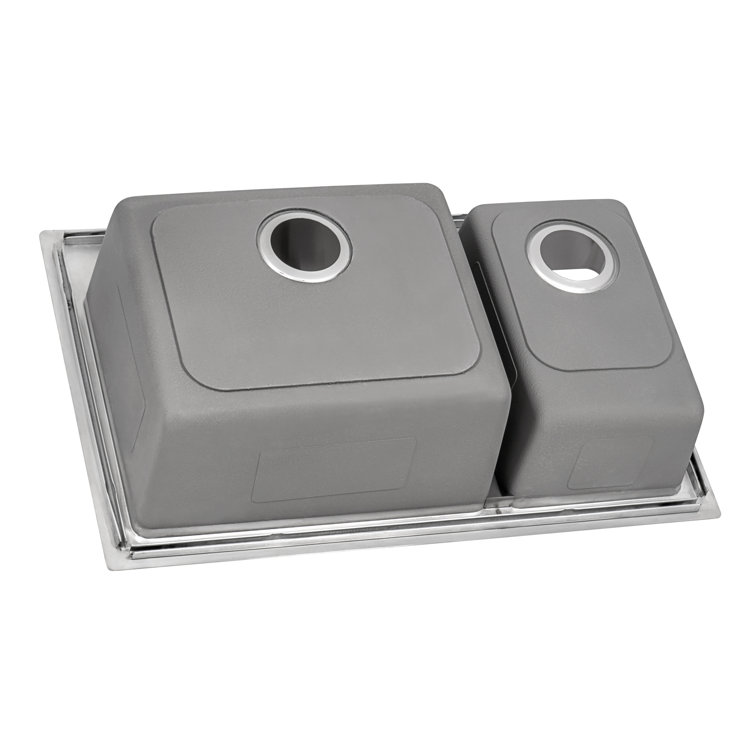 Ruvati 37" Stainless Steel Drop-In Double Bowl Kitchen Sink