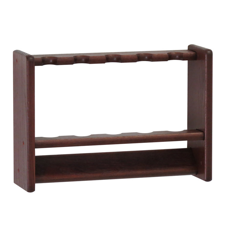 Mahogany Solid Oak 5-Rod Freestanding Fishing Rack