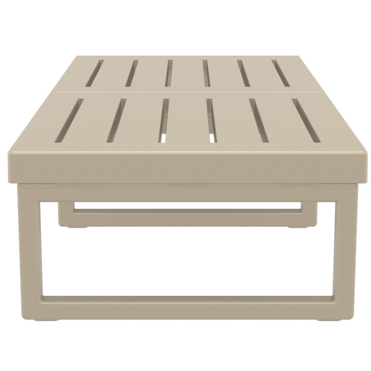 Lane 51'' Taupe Plastic Acrylic Outdoor Coffee Table