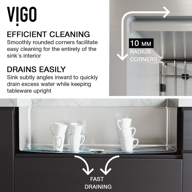 Oxford 36" Stainless Steel Farmhouse Kitchen Sink with Workstation