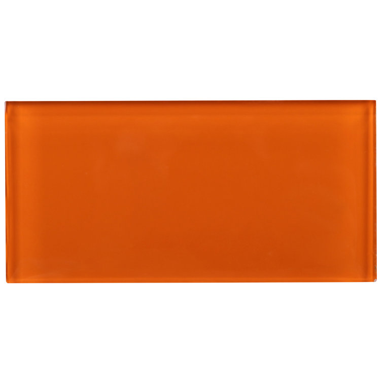 Crystile 3" x 6" Orange Glass Mosaic Subway Tile