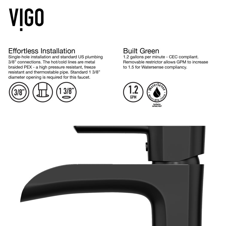 Niko Matte Black Brass Single Handle Vessel Faucet