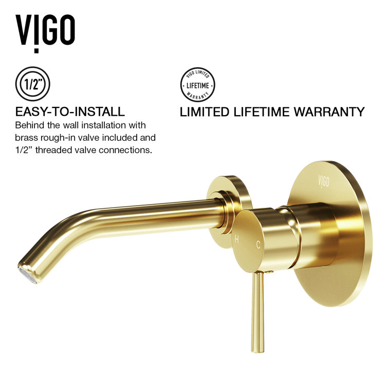 Elegantly Minimalistic Olus Wall Mount Bathroom Faucet in Antique Bronze