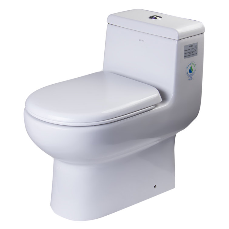 White High Efficiency Dual Flush One-Piece Toilet with Soft-Close Seat