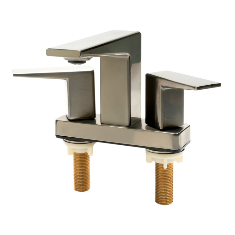 Brushed Nickel Two-Handle Centerset Bathroom Faucet