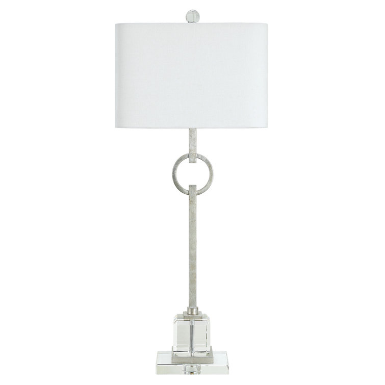 Elaina 36.5" Tall Silver Iron and Crystal Table Lamp