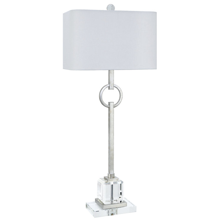 Elaina 36.5" Tall Silver Iron and Crystal Table Lamp