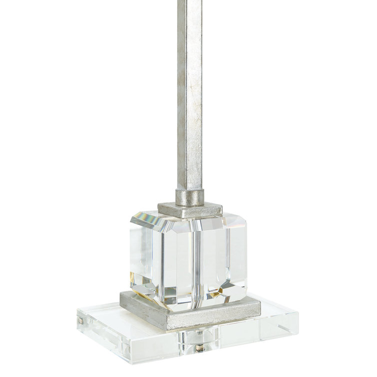 Elaina 36.5" Tall Silver Iron and Crystal Table Lamp