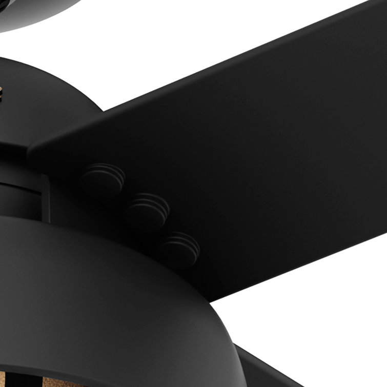 52" Matte Black Indoor/Outdoor Ceiling Fan with LED Light Kit