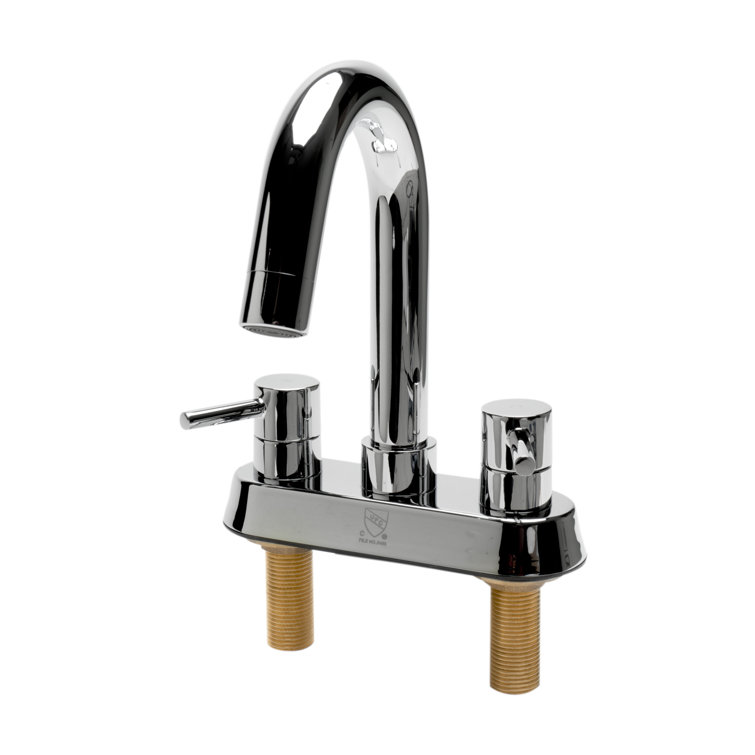 Polished Chrome Two-Handle Centerset Bathroom Faucet