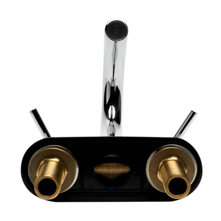 Polished Chrome Two-Handle Centerset Bathroom Faucet