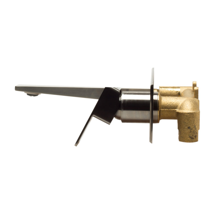 Brushed Nickel Wall Mounted Single Handle Bathroom Faucet