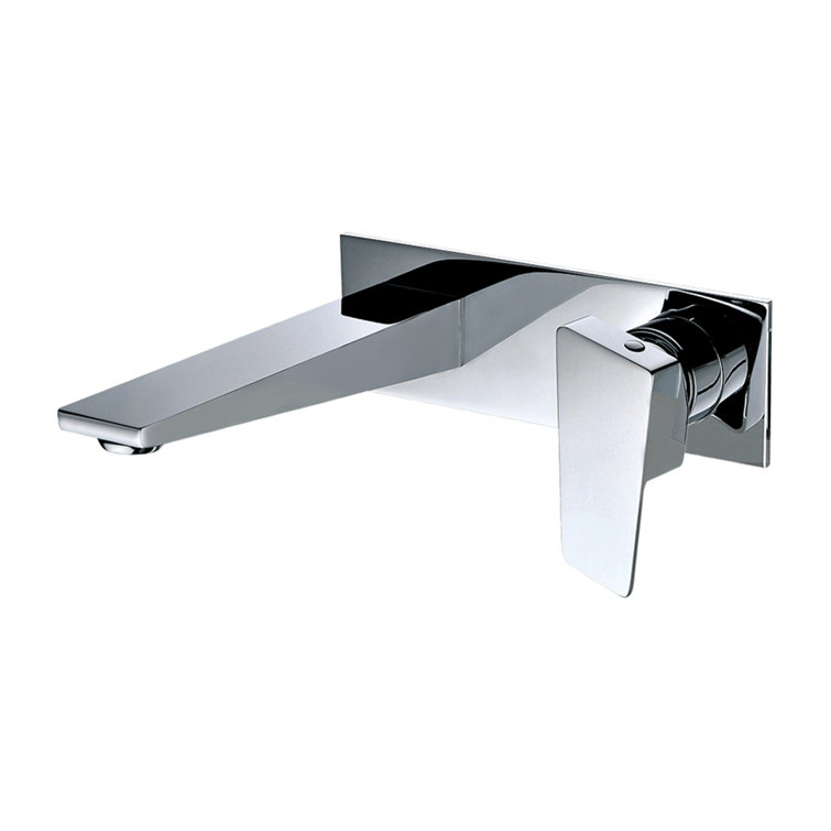 Polished Chrome Wall Mounted Bathroom Lever Faucet