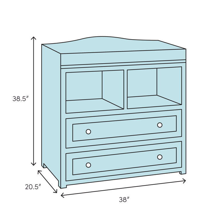 Harmony Dapper Gray 3-Drawer Nursery Dresser with Table Topper