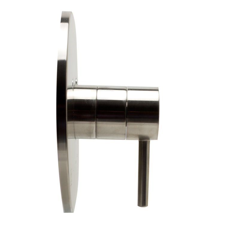 Brushed Nickel Round Single-Handle Shower Mixer with Lever