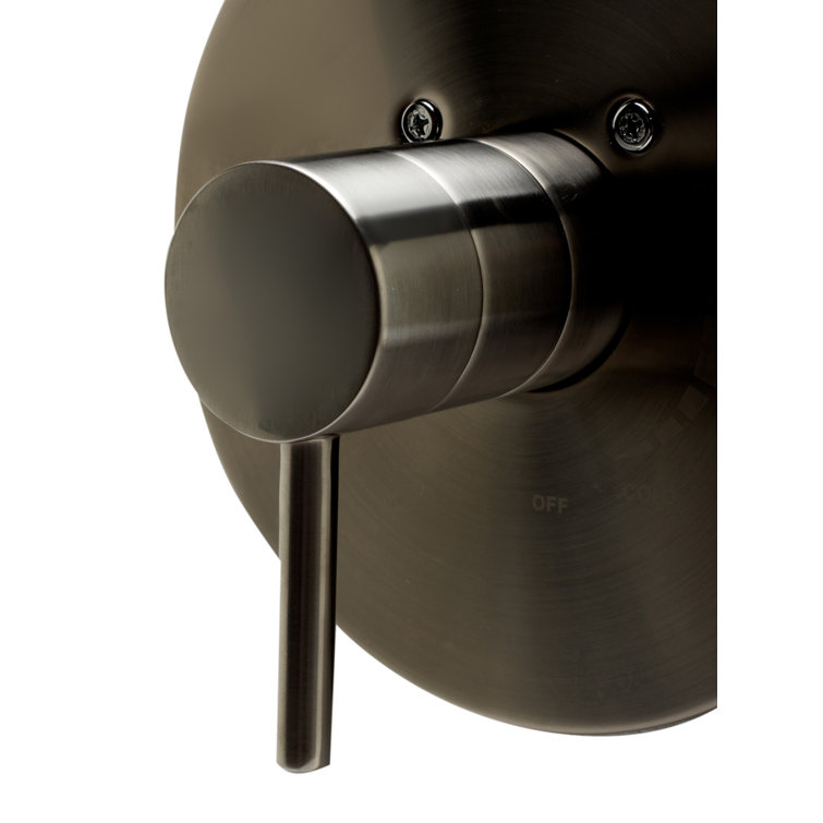 Brushed Nickel Round Single-Handle Shower Mixer with Lever