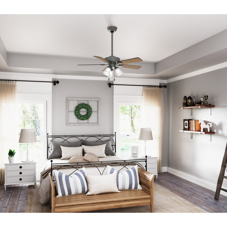 Swanson 44" Matte Silver Ceiling Fan with Reversible Blades and LED Light
