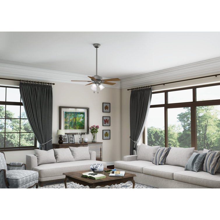 Swanson 44" Matte Silver Ceiling Fan with Reversible Blades and LED Light