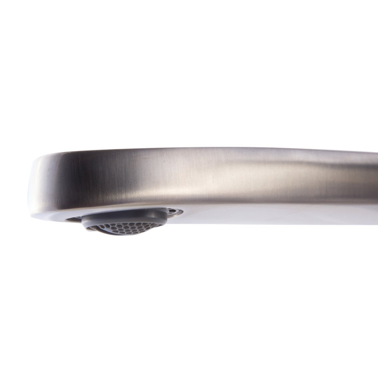 Brushed Nickel Wall Mounted Single-Handle Bathroom Faucet