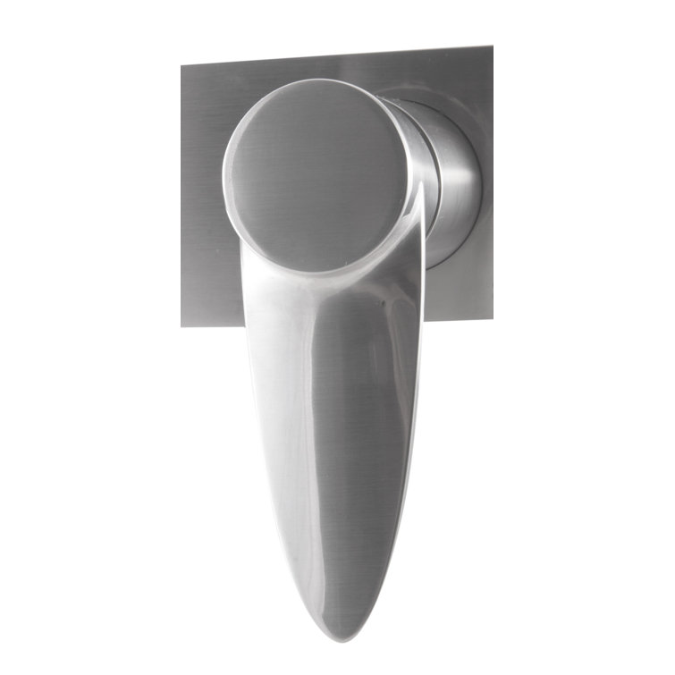 Brushed Nickel Wall Mounted Single-Handle Bathroom Faucet