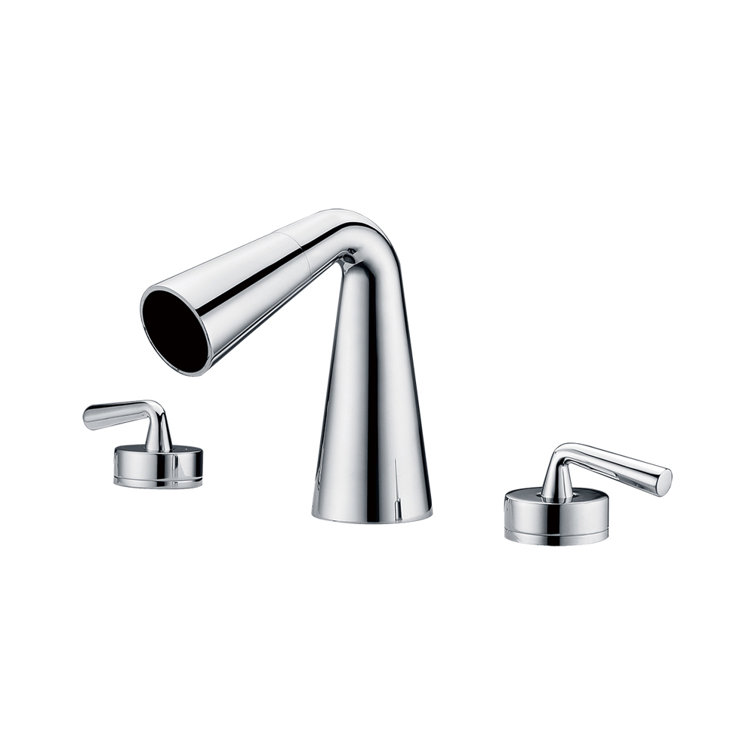 Polished Chrome Cone Waterfall Widespread Bathroom Faucet