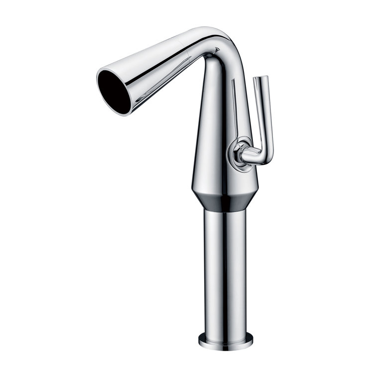 Polished Chrome Tall Cone Single-Hole Bathroom Faucet