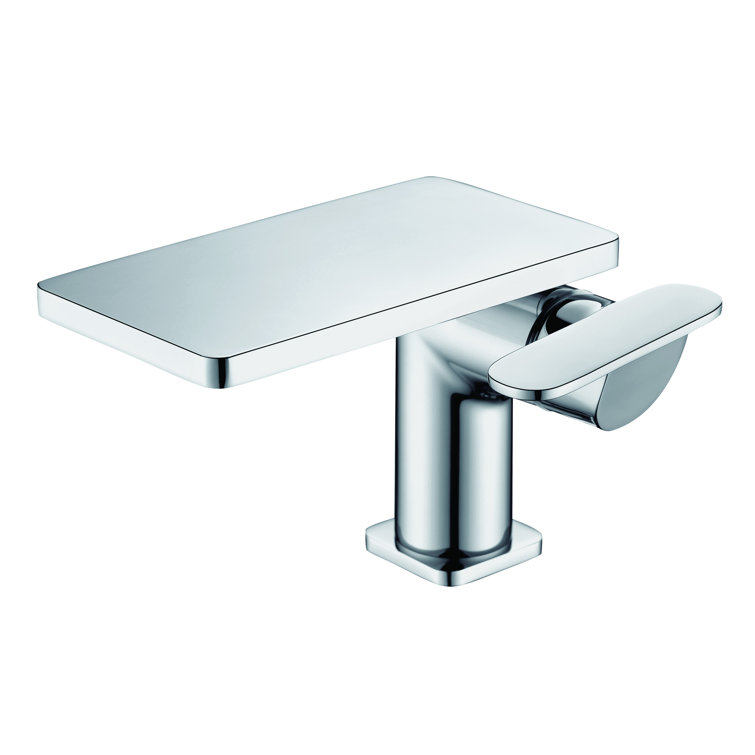 Polished Chrome Single-Lever Bathroom Faucet with Shelf Spout