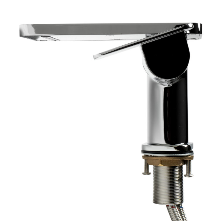Polished Chrome Single-Lever Bathroom Faucet with Shelf Spout