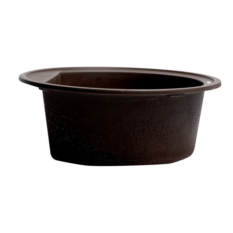 20'' Chocolate Granite Round Drop-In Kitchen Sink
