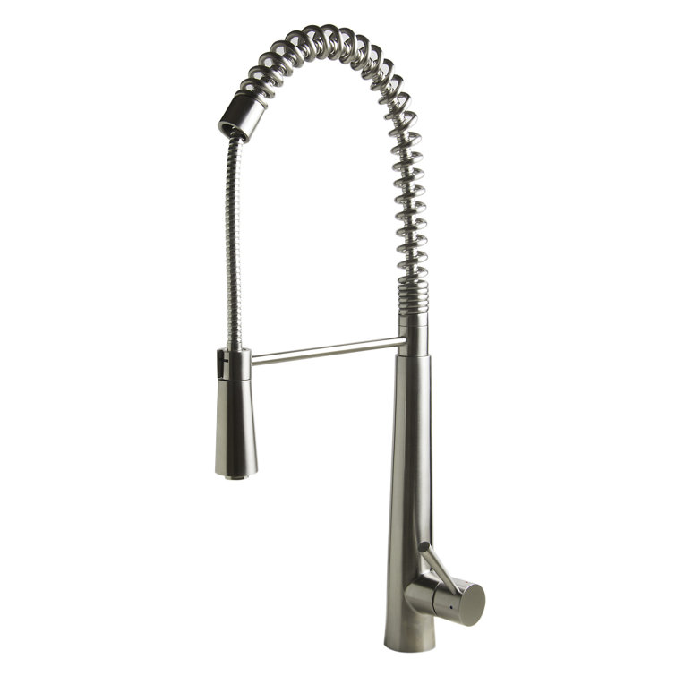 Stainless Steel Commercial Spring Kitchen Faucet with Pull-out Spray