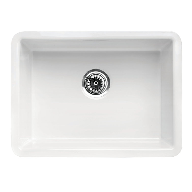 23.25'' White Fireclay Farmhouse Single Bowl Kitchen Sink