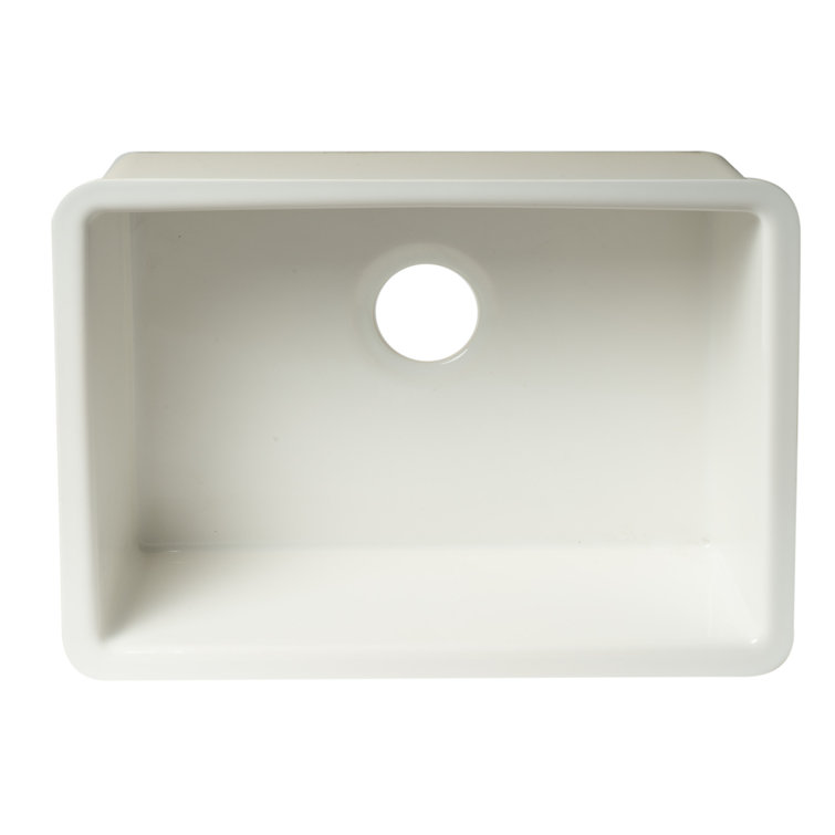 23.25'' White Fireclay Farmhouse Single Bowl Kitchen Sink