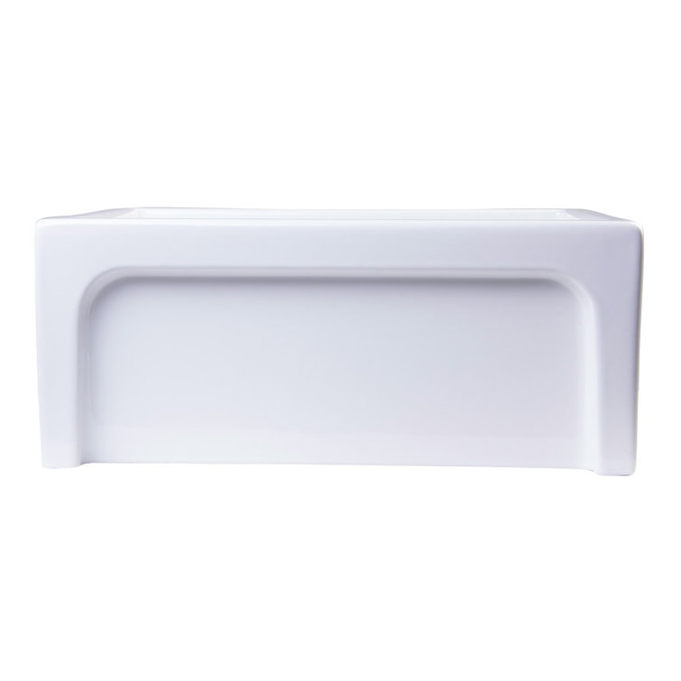24'' White Fireclay Farmhouse Apron Single Bowl Sink