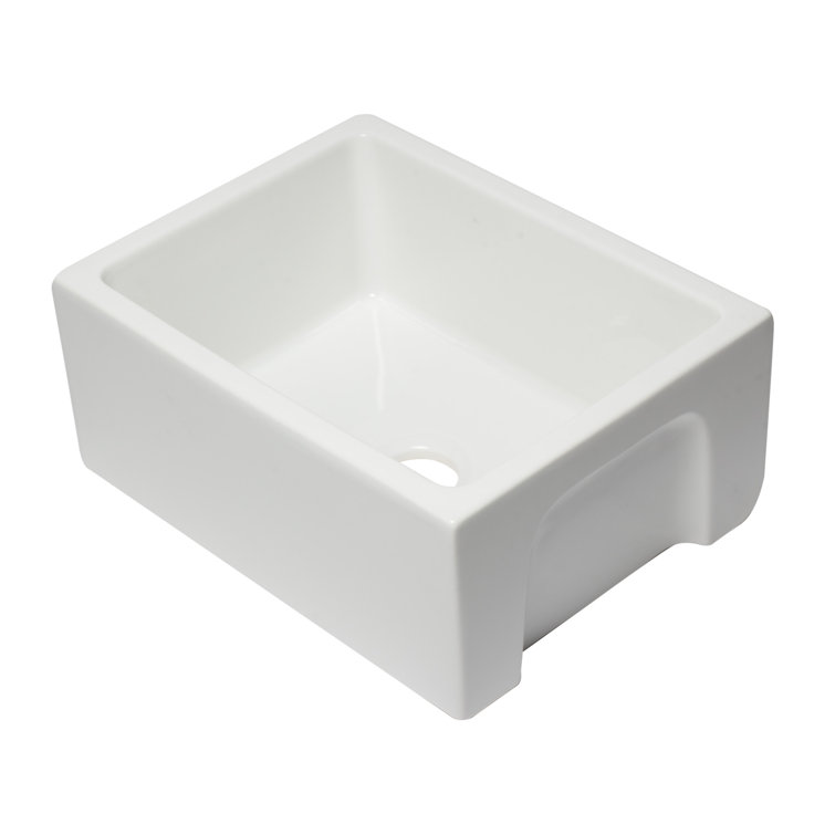 24'' White Fireclay Farmhouse Drop-In Single Bowl Sink