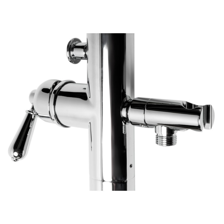 Polished Chrome Freestanding Tub Filler with Hand Shower