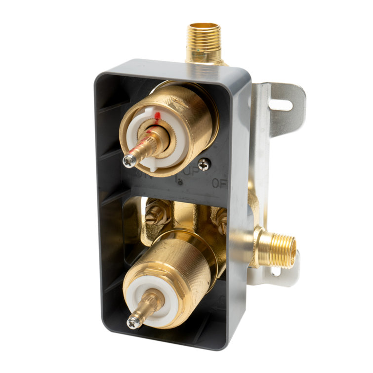Polished Chrome Square Knob Thermostatic Shower Mixer