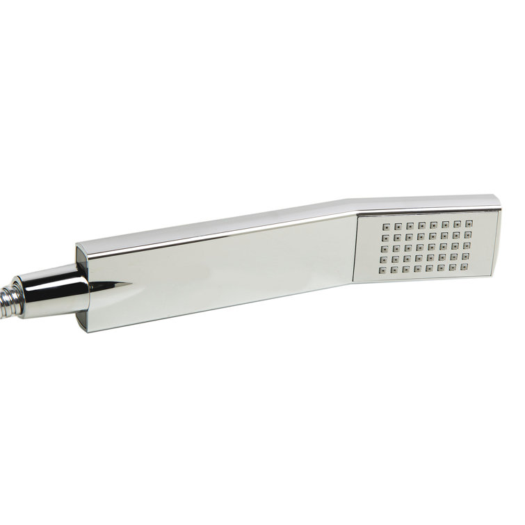 Polished Chrome Freestanding Tub Filler with Handheld Shower