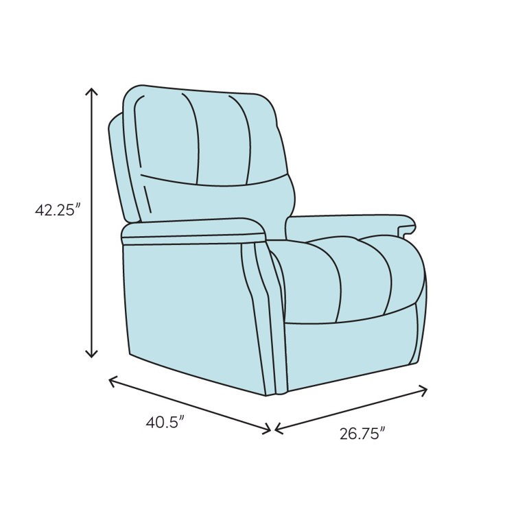 Brown Aniline Leather Recliner with Wood Frame