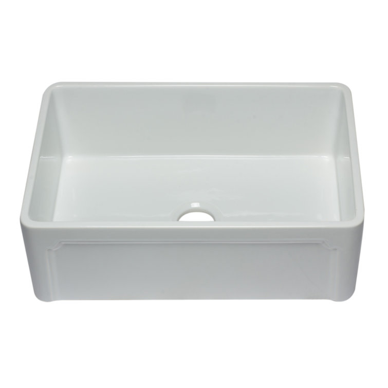 30'' White Fireclay Single Bowl Farmhouse Sink