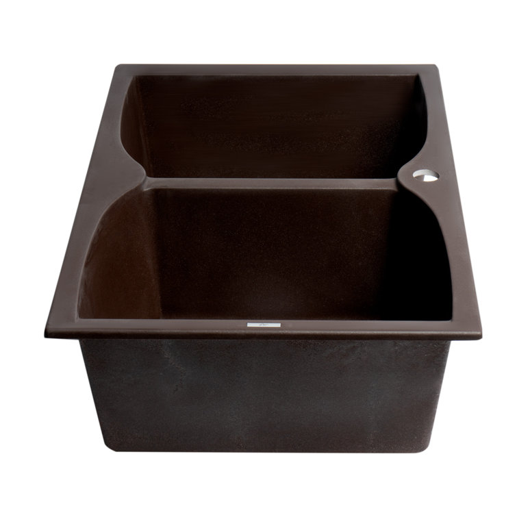 31'' Chocolate Granite Double Bowl Kitchen Sink