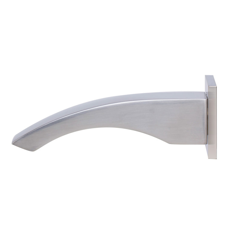 Brushed Nickel Curved Wall Mounted Tub Filler Spout