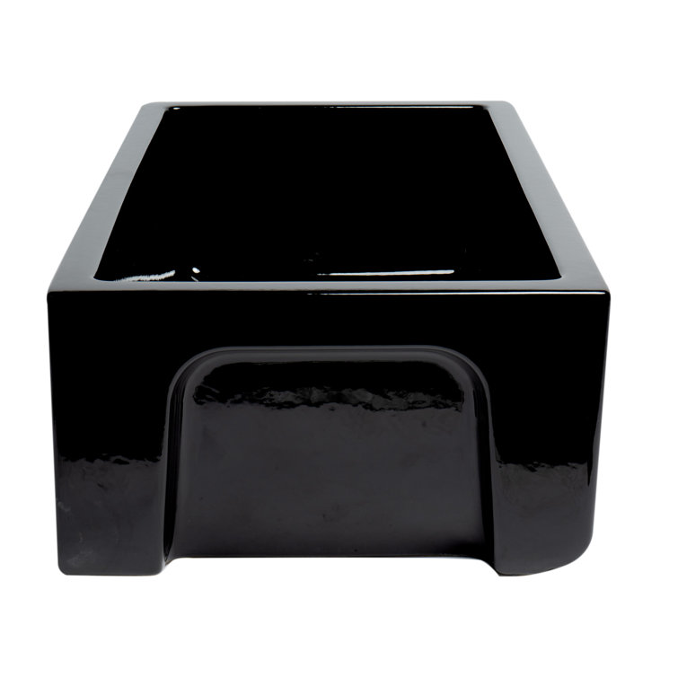 33'' Black Gloss Fireclay Farmhouse Kitchen Sink
