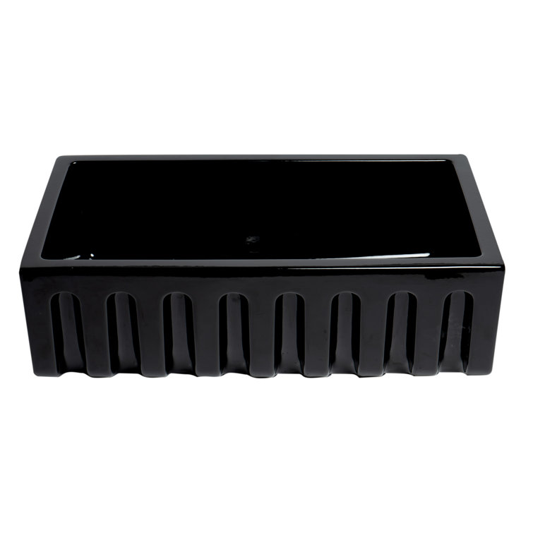 33'' Black Gloss Fireclay Farmhouse Kitchen Sink