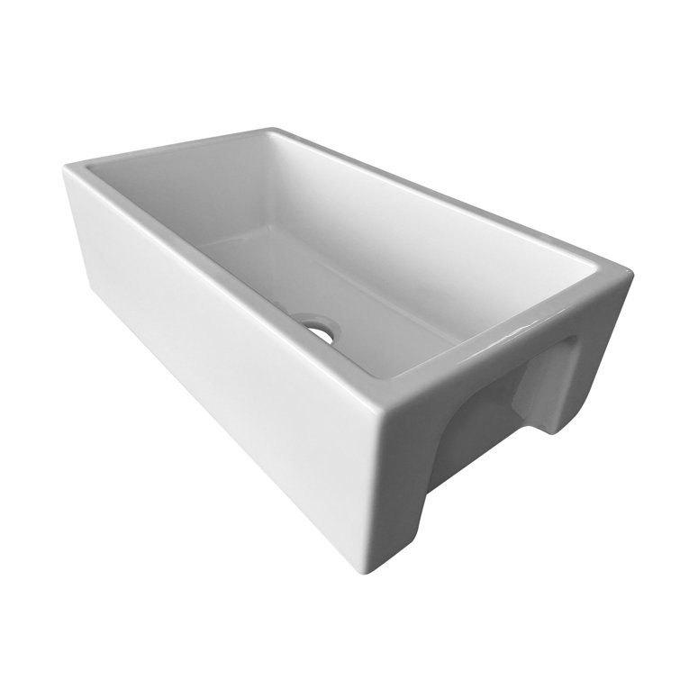 White Fireclay Single Bowl Farmhouse Kitchen Sink