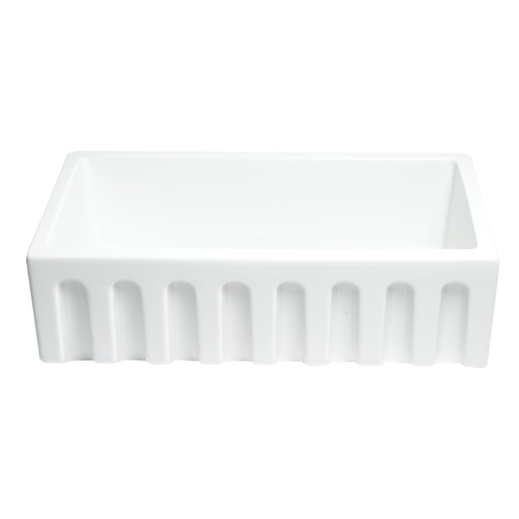 White Fireclay Single Bowl Farmhouse Kitchen Sink