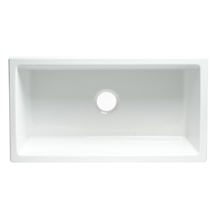 White Fireclay Single Bowl Farmhouse Kitchen Sink