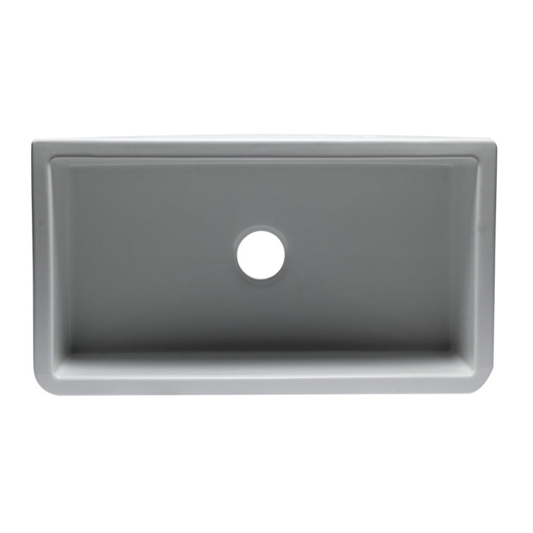 White Fireclay Single Bowl Farmhouse Drop-In Sink